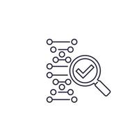 DNA-onderzoek en genetica vector pictogram, line.eps