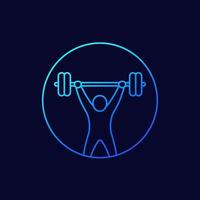 krachttraining pictogram, training, fitness lineaire vector.eps vector