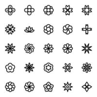 schets pictogrammen voor bloemen. vector
