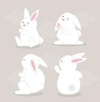 aantal witte konijnen vector
