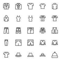 schets pictogrammen voor kleren. vector