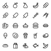schets pictogrammen voor voedsel. vector