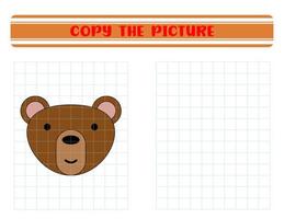 herhaling de afbeelding. kleur boek voor kinderen. kinderen onderwijs. tekenfilm dier beer vector