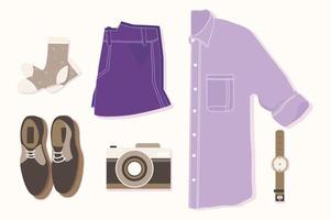 flatlay mannen kleding illustratie vector