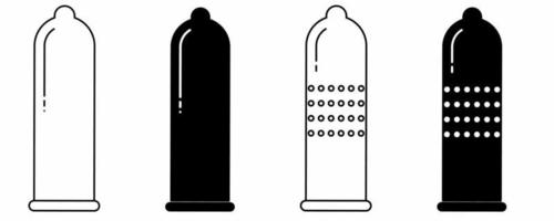schets silhouet condoom icoon reeks geïsoleerd Aan wit achtergrond vector