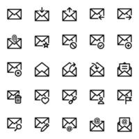 schets pictogrammen voor e-mail. vector