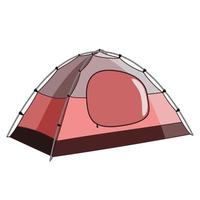 camping canvas tent in vlak techniek vector