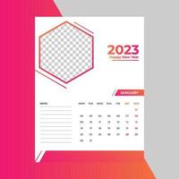 2023 nieuw jaar modern muur kalender sjabloon vector