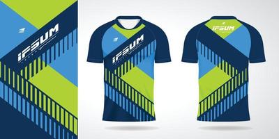 blauw groen Jersey sport ontwerp sjabloon vector
