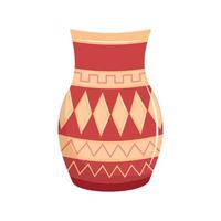 keramisch oosters rood vaas. geïsoleerd vector illustratie.