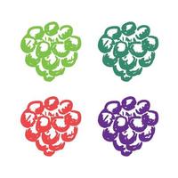 druiven fruit icoon, druiven icoon, druif logo, druiven logo vector pictogrammen in meerdere kleuren