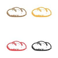 brood brood bakkerij bun icoon, brood plakjes icoon, brood icoon, Frans brood icoon logo vector pictogrammen in meerdere kleuren