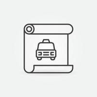 taxi omhulsel vector concept dun lijn icoon of teken