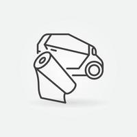 voertuig inpakken vector concept schets gemakkelijk icoon of teken