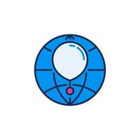 weer ballon binnen aarde wereldbol vector concept gekleurde icoon