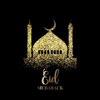 Glitter Eid Mubarak-achtergrond vector