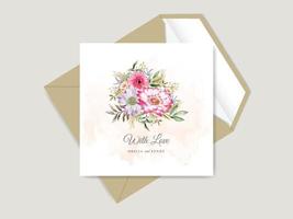 mooie en elegante bloemen hand getrokken bruiloft uitnodiging kaartsjabloon vector