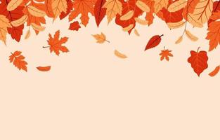 herfst seizoen achtergrond met rode en gele bladeren vector