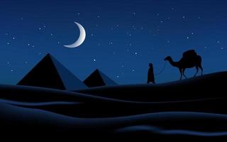 Arabische woestijn nacht illustratie vector