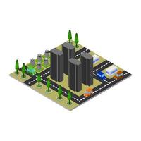 isometrische stad op witte achtergrond vector