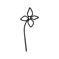 hand- getrokken kruiden, bloemen clip art. een lijn tekening vector