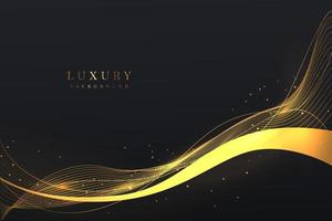 luxe zwarte achtergrond met een combinatie van goud glanzend in een 3D-stijl. grafisch ontwerpelement. elegante decoratie. eps 10 vector