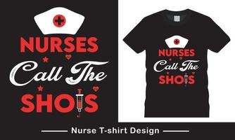 verpleegster t overhemd ontwerp, typografie, wijnoogst vrij vector