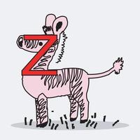 zebra vector illustratie met schaduw vrij vector