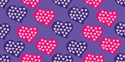 mooi patroon hart. meetkundig schattig stijl hart vector, zoet romance patroon hand- getrokken schattig voor decoreren de bruiloft kaart voor Valentijnsdag dag, tatoeëren, logo en liefde concept. Purper kleur. vector