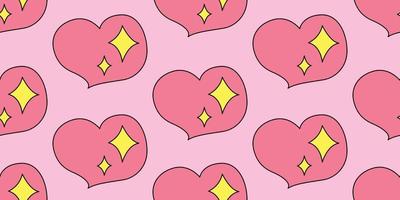 mooi patronen sterren schijnen in de hart vector, hart vormen symbolen, hand- getrokken schattig voor decoreren de bruiloft kaart voor Valentijnsdag dag, tatoeëren, logo en liefde concept vector