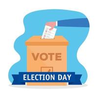 hand stemmen op verkiezingsdag vector
