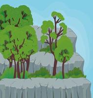 landschap met bomen en rotsen vector ontwerp