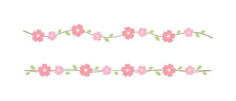 schattig kers bloesem sakura bloem verdelers borders set. lente reizen bloemen scheidingstekens ontwerp elementen. vector