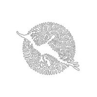 doorlopend kromme een lijn tekening van mooi zeedraak abstract kunst in cirkel. single lijn bewerkbare beroerte vector illustratie van marinier schepsel voor logo, muur decor en poster afdrukken decoratie