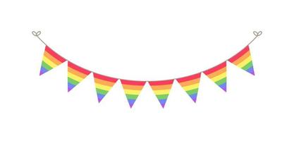 regenboog vlag wimpel guirlande. trots maand vlaggedoek verdeler gemakkelijk vector illustratie clip art