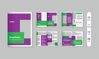 8 Pagina's zakelijke modern brochure en bedrijf profiel, tijdschrift, portefeuille sjabloon ontwerp vector