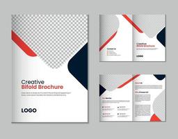 tweevoudig brochure, bedrijf profiel, folder, tijdschrift, jaar- rapport, portefeuille a4 grootte sjabloon ontwerp vector