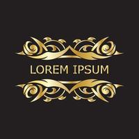 goud luxe bloemen wijnoogst monogram decoratief logo sjabloon vector