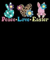 vrede liefde Pasen retro schattig Pasen konijn t-shirt ontwerp vector