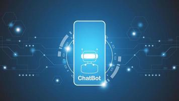 Chatbot ai kunstmatig intelligentie- technologie hi-tech concept. Chatbot toepassing slim bot, Open ai, lijn, technologie abstract, vector. ontwerp voor chatten, web banier, achtergrond, transformatie. vector