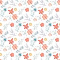 voorjaar bloeiend wild bloemen en gebladerte naadloos patroon vector