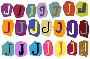 alfabet j - vector besnoeiing krant- en tijdschrift brieven, papier stijl losgeld Notitie brief