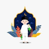 eid al fitr moslim karakter vector