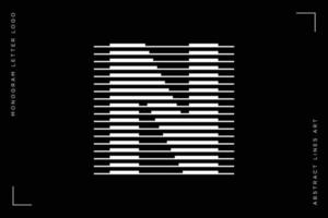 monogram logo brief n lijnen abstract modern kunst vector