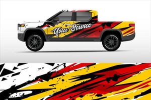 grafisch vrachtauto ontwerp. abstract lijnen grunge vector achtergrond concept voor vinyl inpakken en voertuig branding