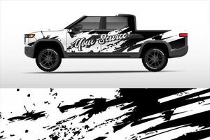 grafisch vrachtauto ontwerp. abstract lijnen grunge vector achtergrond concept voor vinyl inpakken en voertuig branding