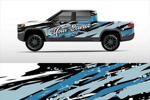 grafisch vrachtauto ontwerp. abstract lijnen grunge vector achtergrond concept voor vinyl inpakken en voertuig branding