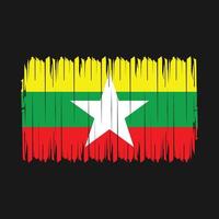 Myanmar vlag borstel vector illustratie