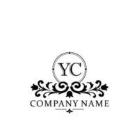 brief yc bloemen logo ontwerp. logo voor Dames schoonheid salon massage kunstmatig of spa merk vector