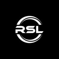 rsl brief logo ontwerp in illustratie. vector logo, schoonschrift ontwerpen voor logo, poster, uitnodiging, enz.